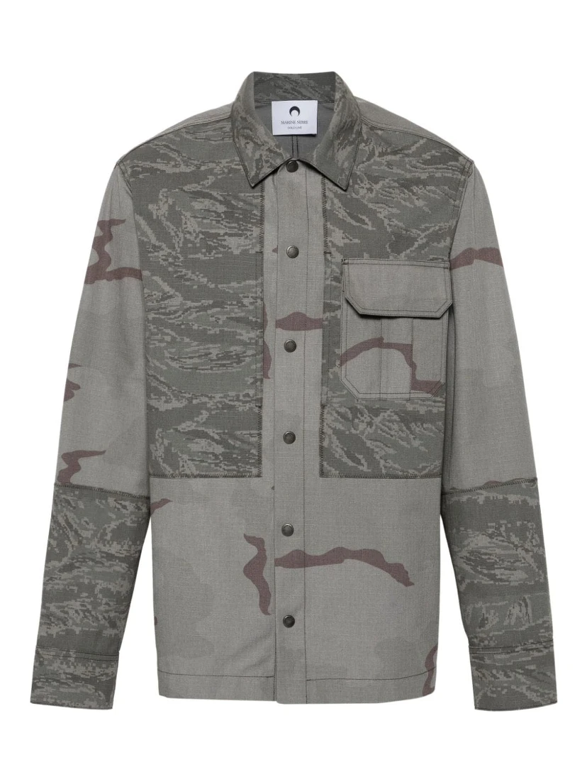 rispstop classic-collar shirt jacket