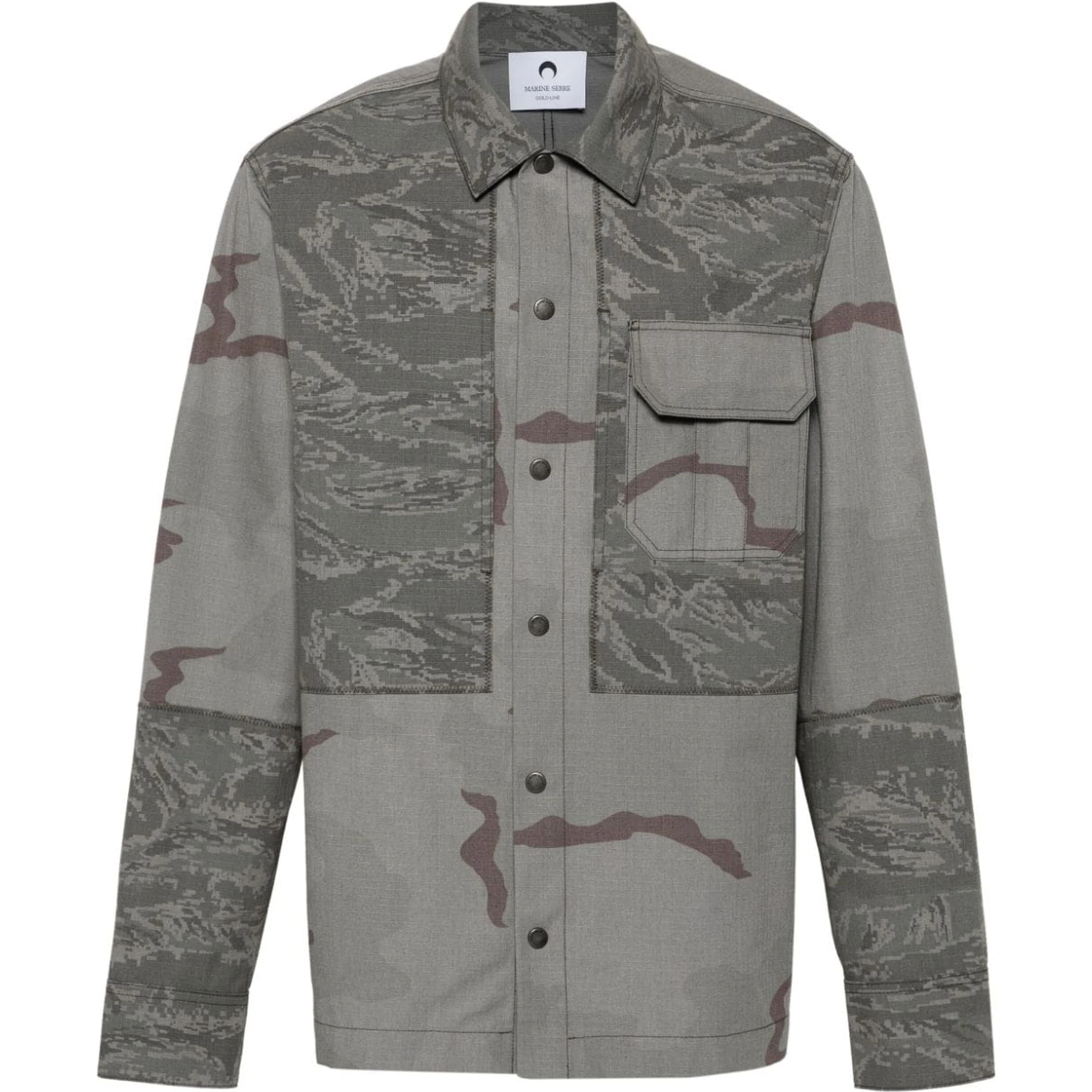 rispstop classic-collar shirt jacket