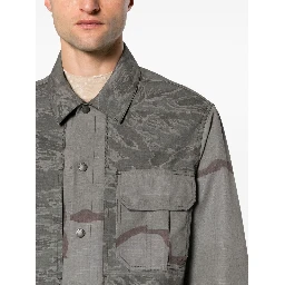 rispstop classic-collar shirt jacket