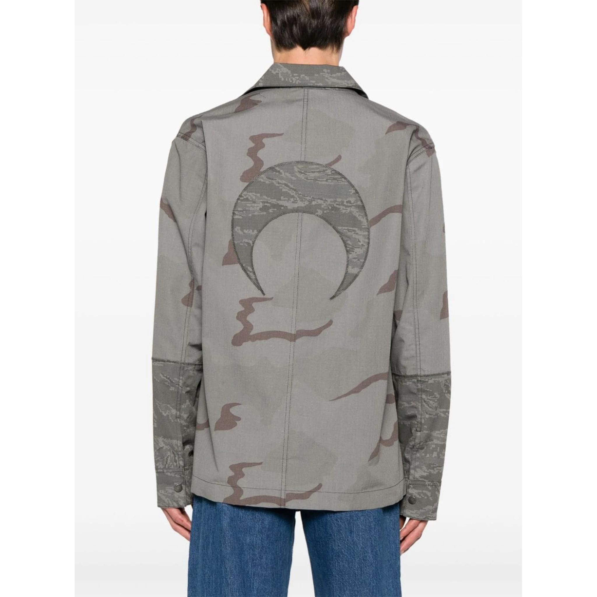 rispstop classic-collar shirt jacket