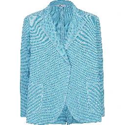 Base Cotton And Linen Blend Jacket In Clear Blue