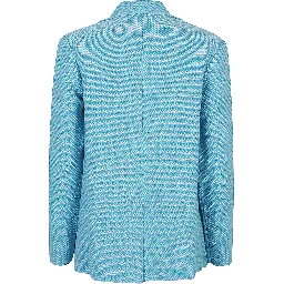 Base Cotton And Linen Blend Jacket In Clear Blue