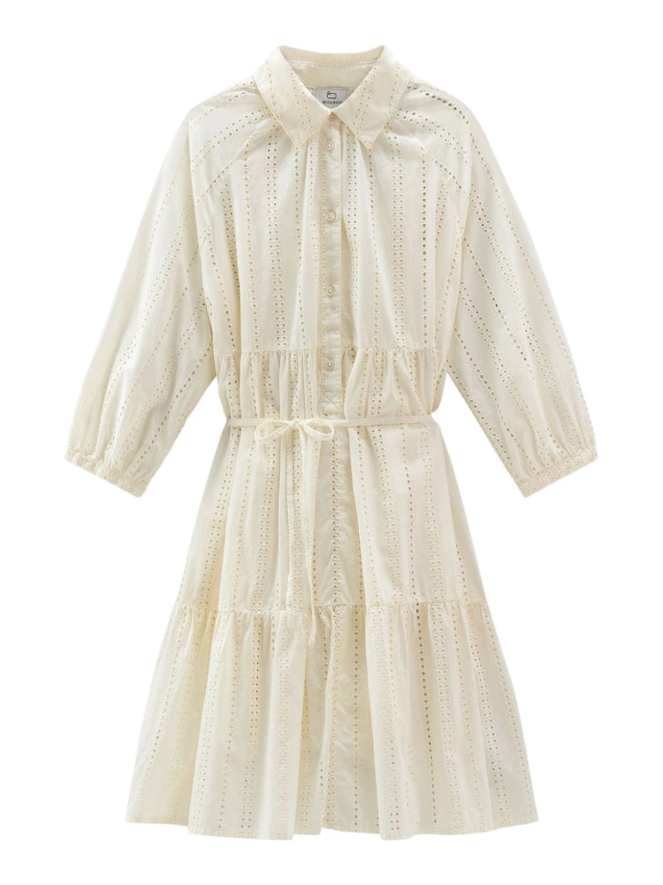 broderie anglaise cotton shirtdress