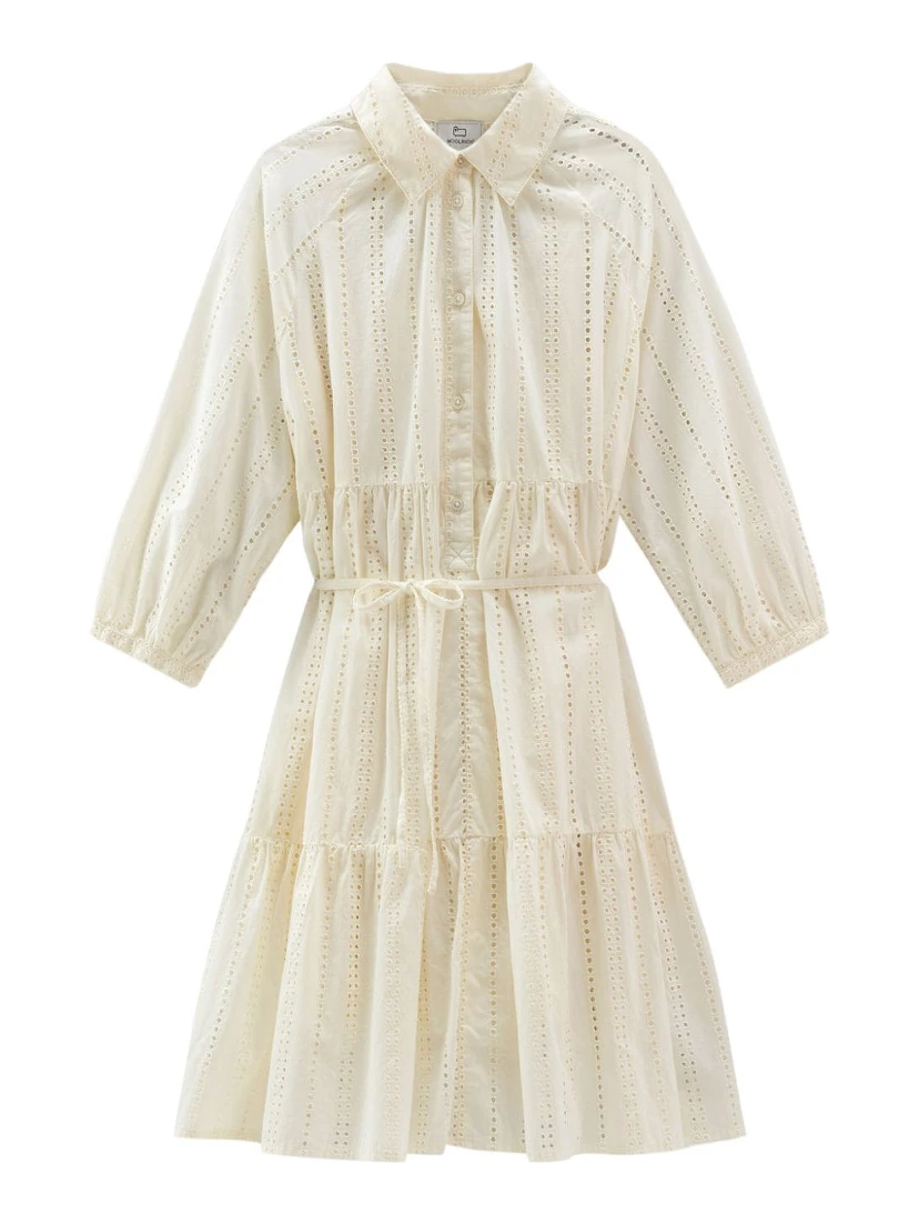 broderie anglaise cotton shirtdress