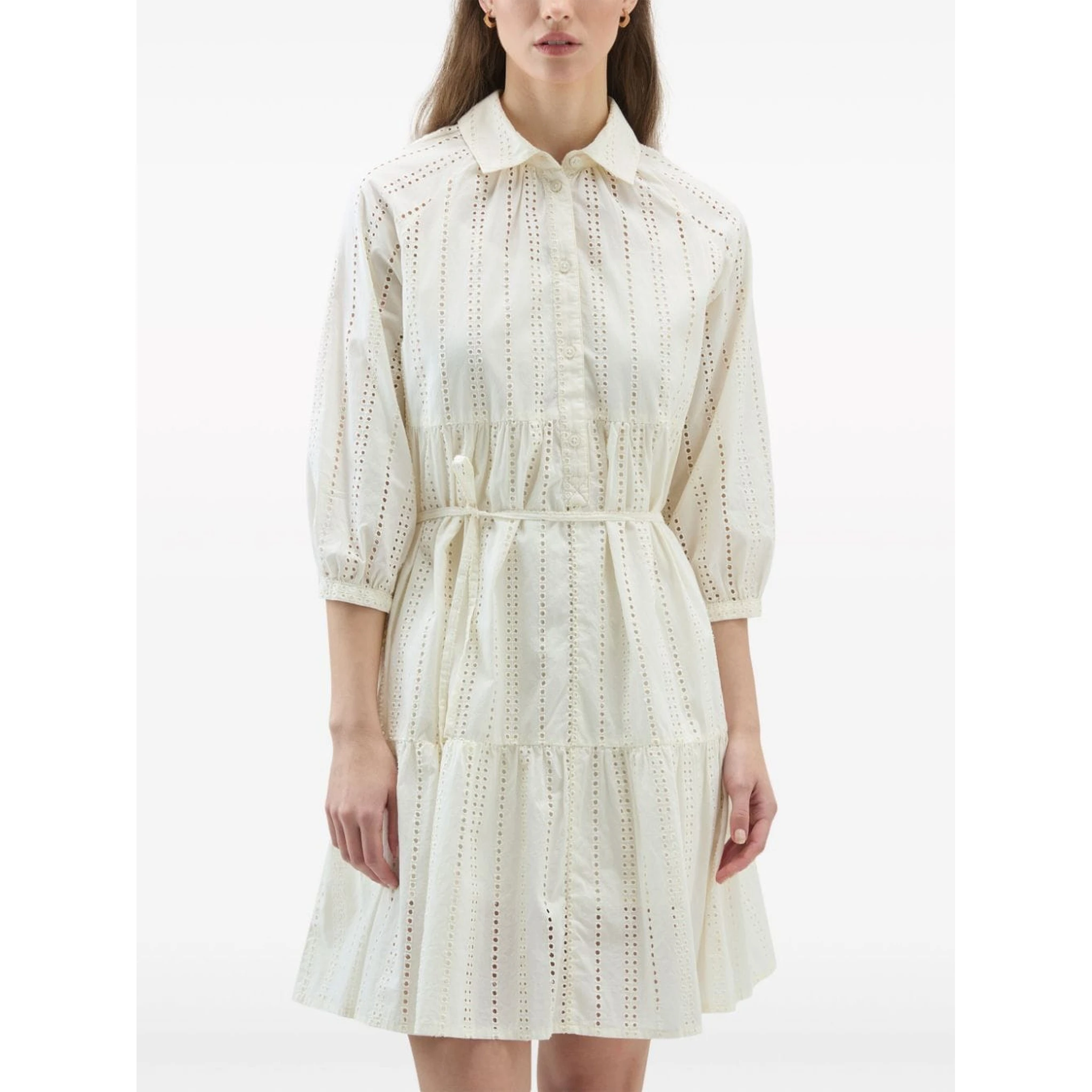 broderie anglaise cotton shirtdress