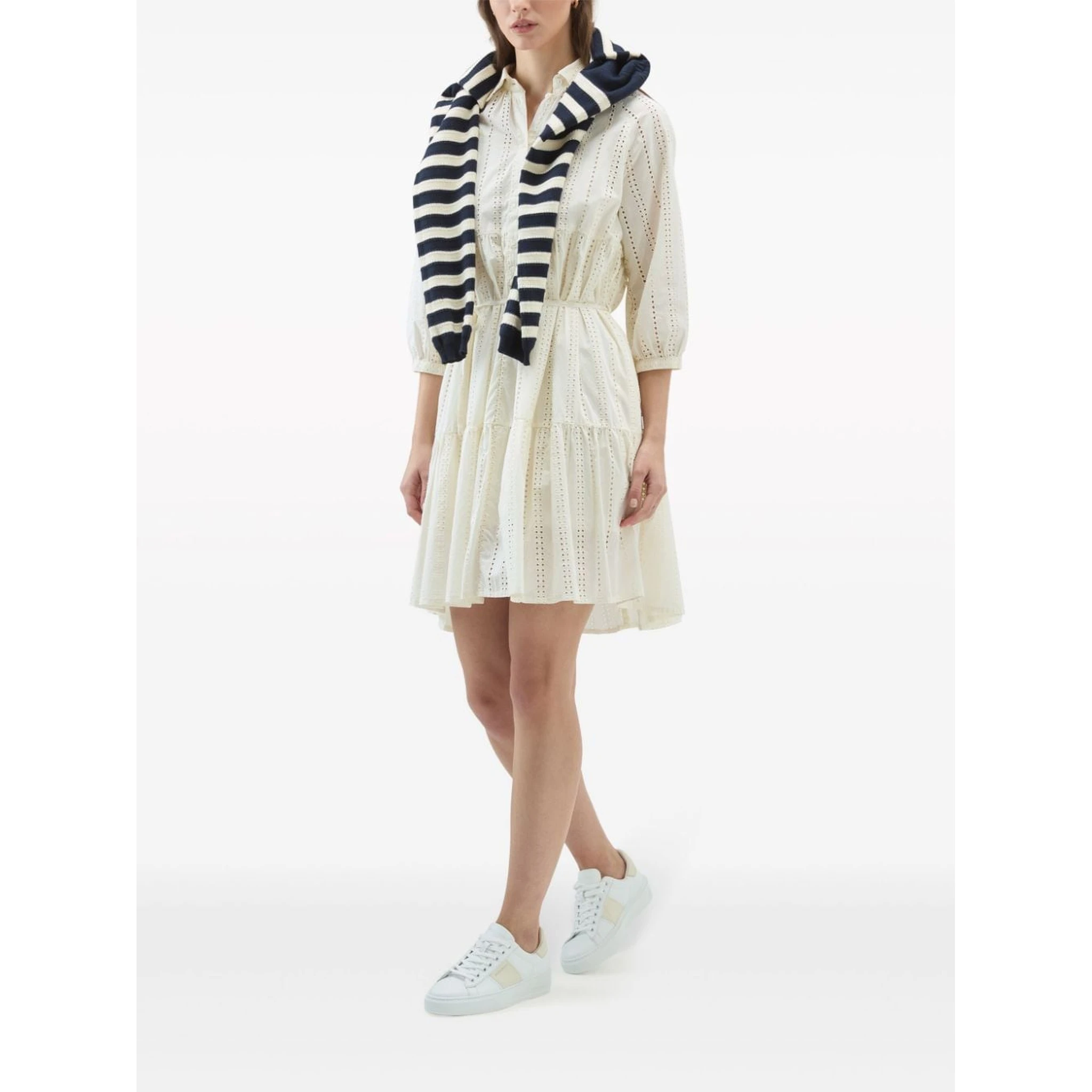 broderie anglaise cotton shirtdress