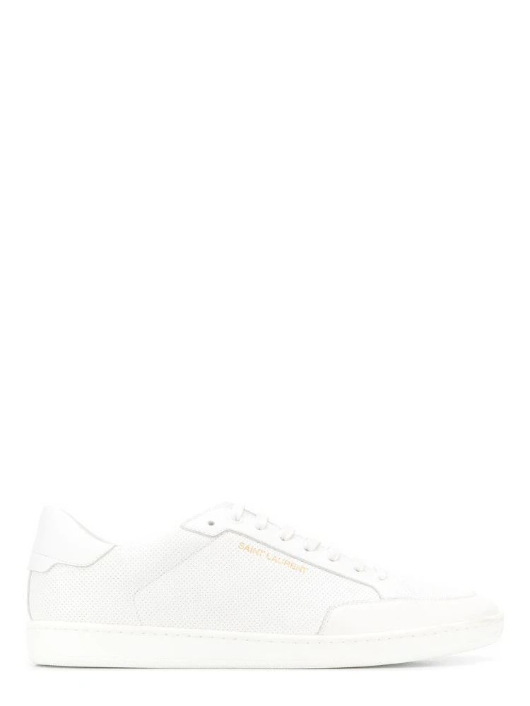 Gym Low Logo-print Leather Sneakers In White