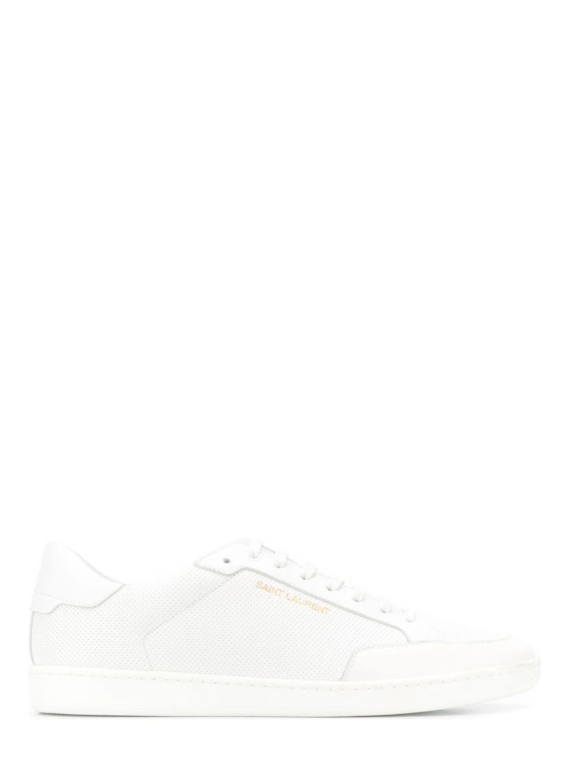 Gym Low Logo-print Leather Sneakers In White