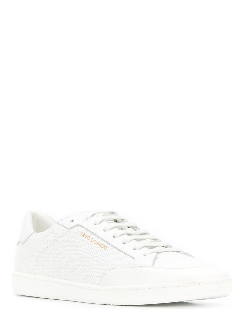 Gym Low Logo-print Leather Sneakers In White