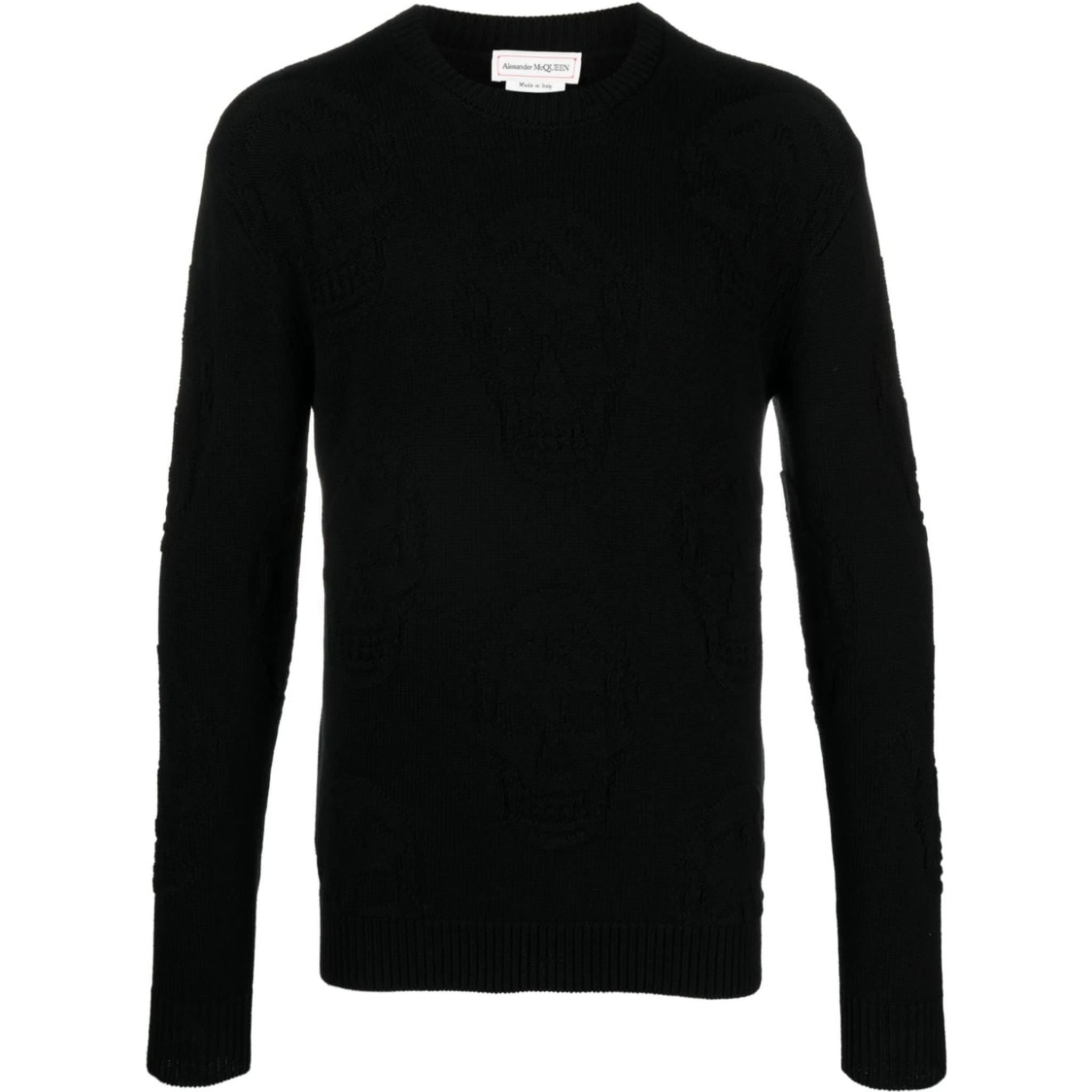 Skull-jacquard cotton jumper