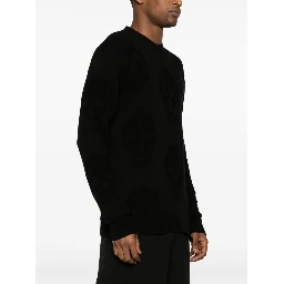 Skull-jacquard cotton jumper