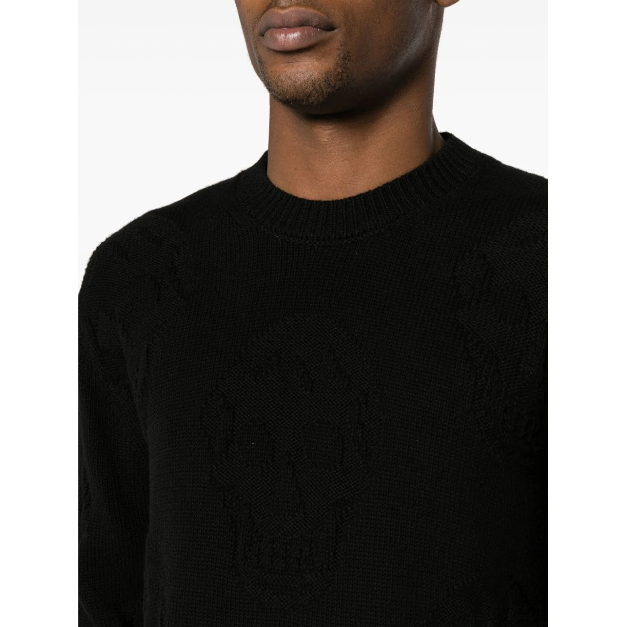 Skull-jacquard cotton jumper