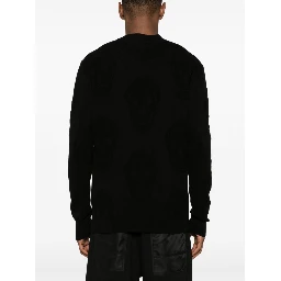 Skull-jacquard cotton jumper