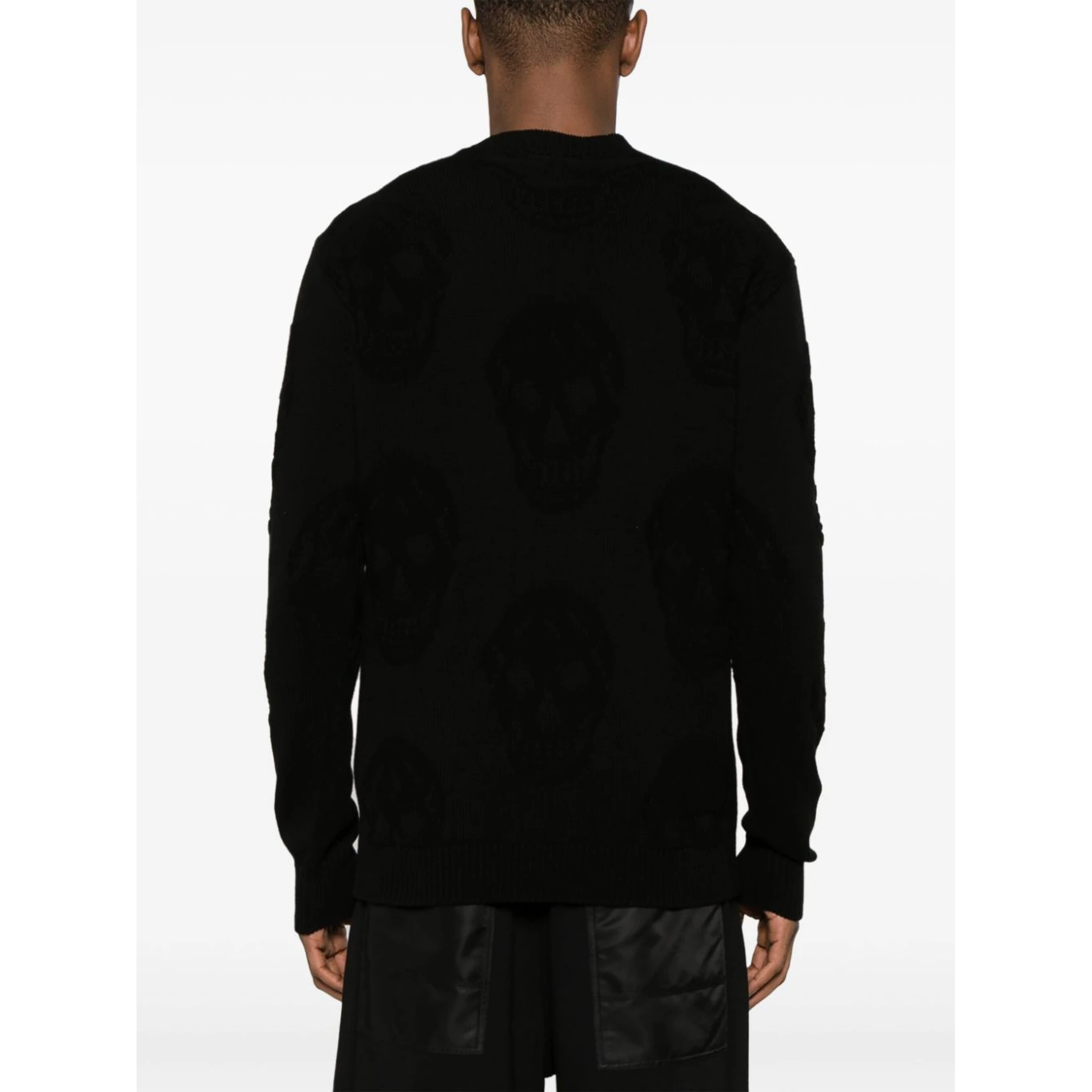Skull-jacquard cotton jumper