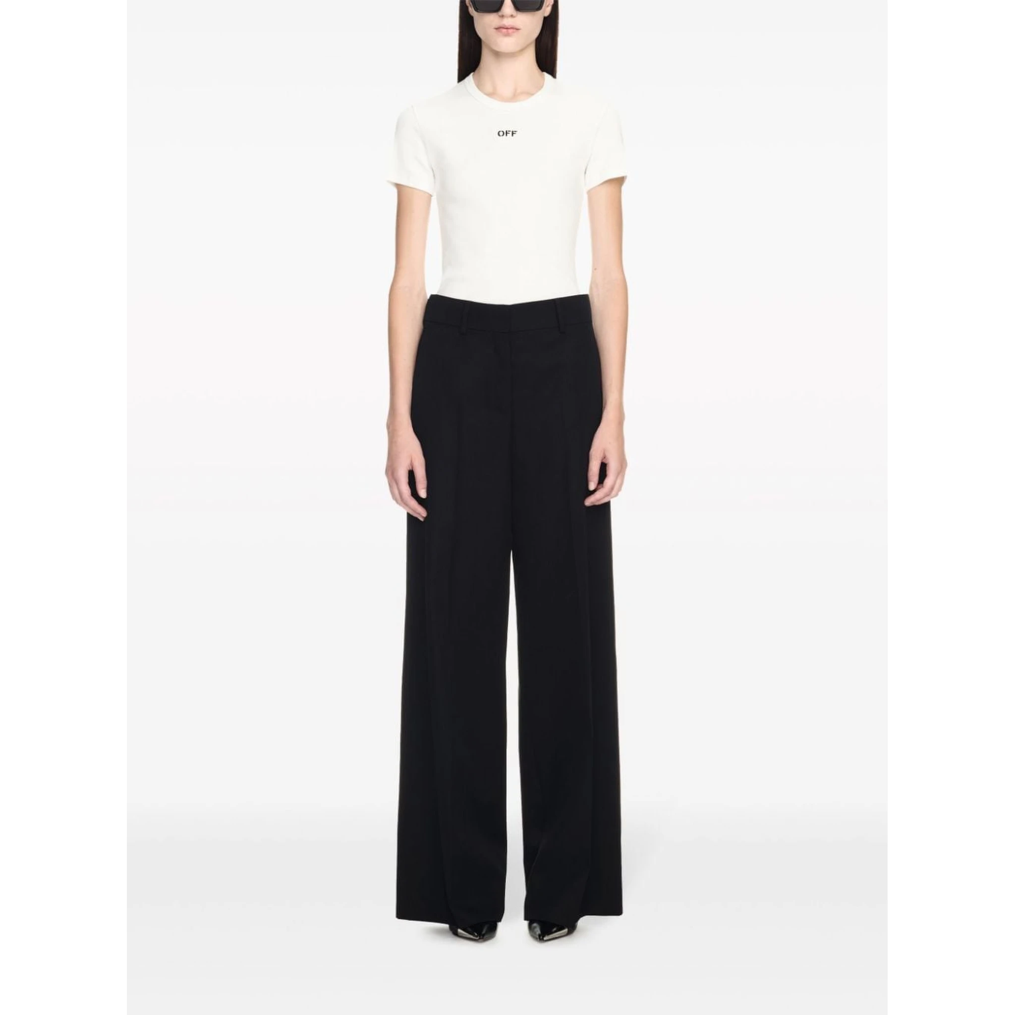 Off White Trousers Black