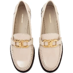 Maryan Patent Leather Loafers In White