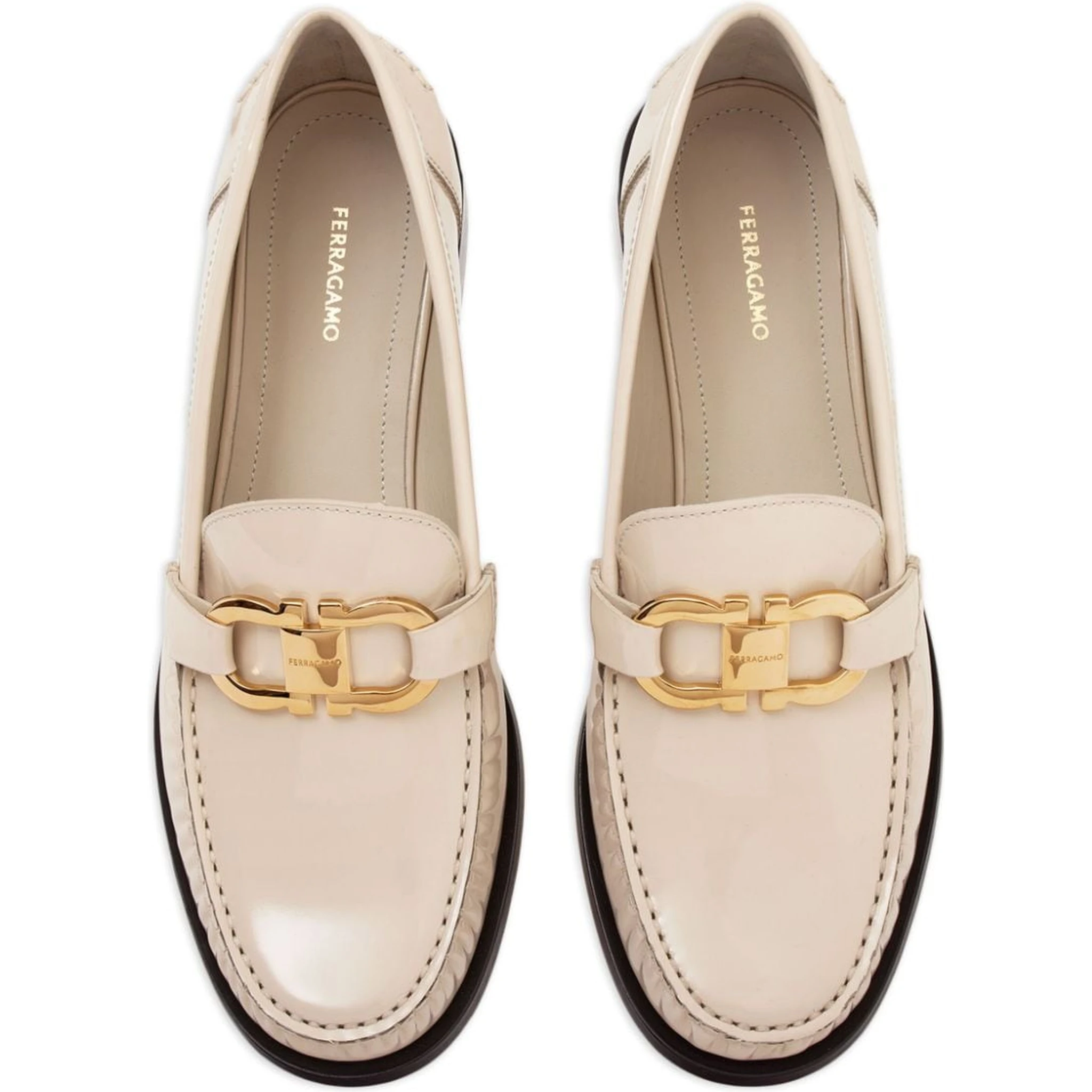 Maryan Patent Leather Loafers In White