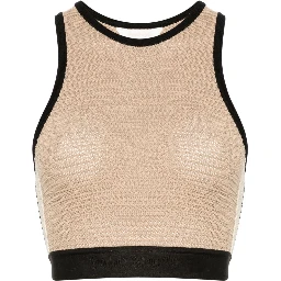 logo-tape knitted tank top