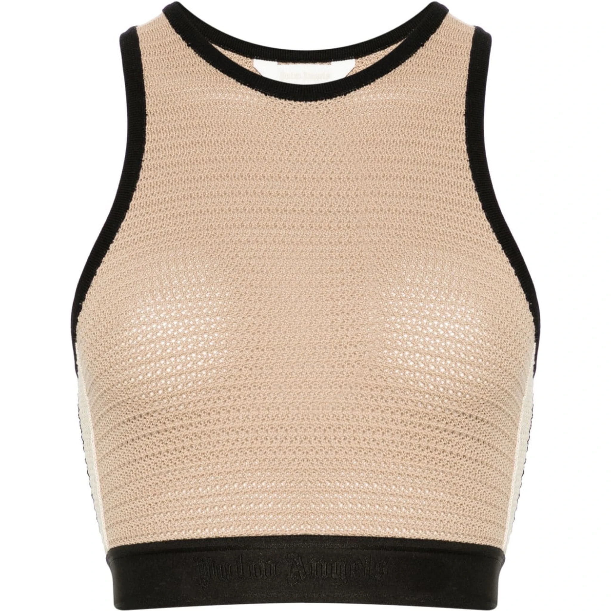 logo-tape knitted tank top