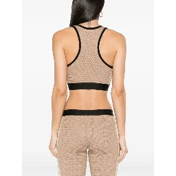 logo-tape knitted tank top