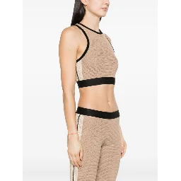 logo-tape knitted tank top