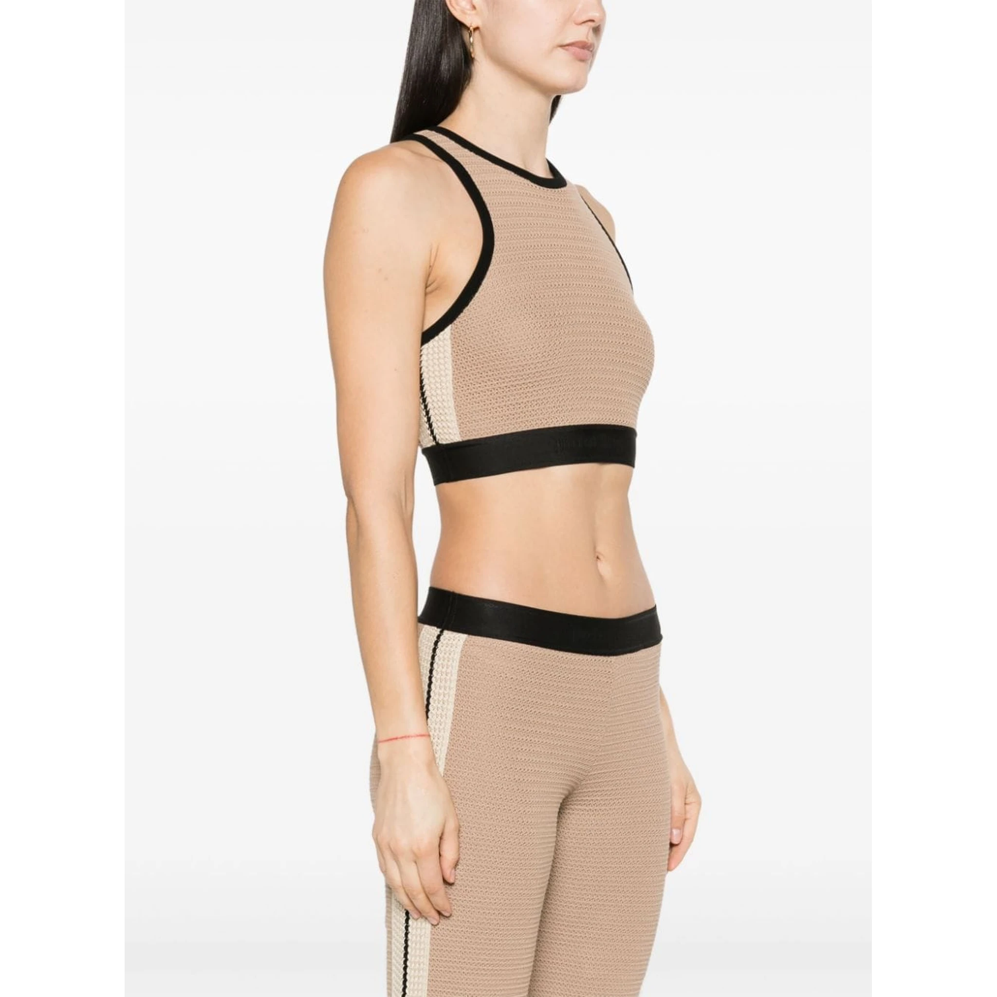 logo-tape knitted tank top