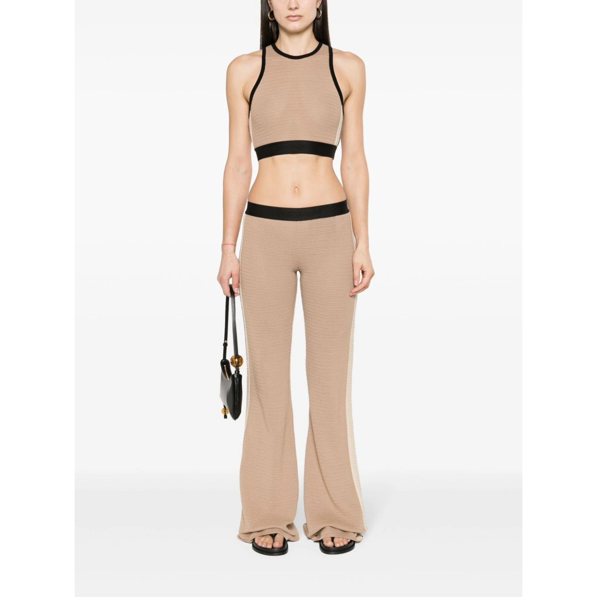 logo-tape knitted tank top