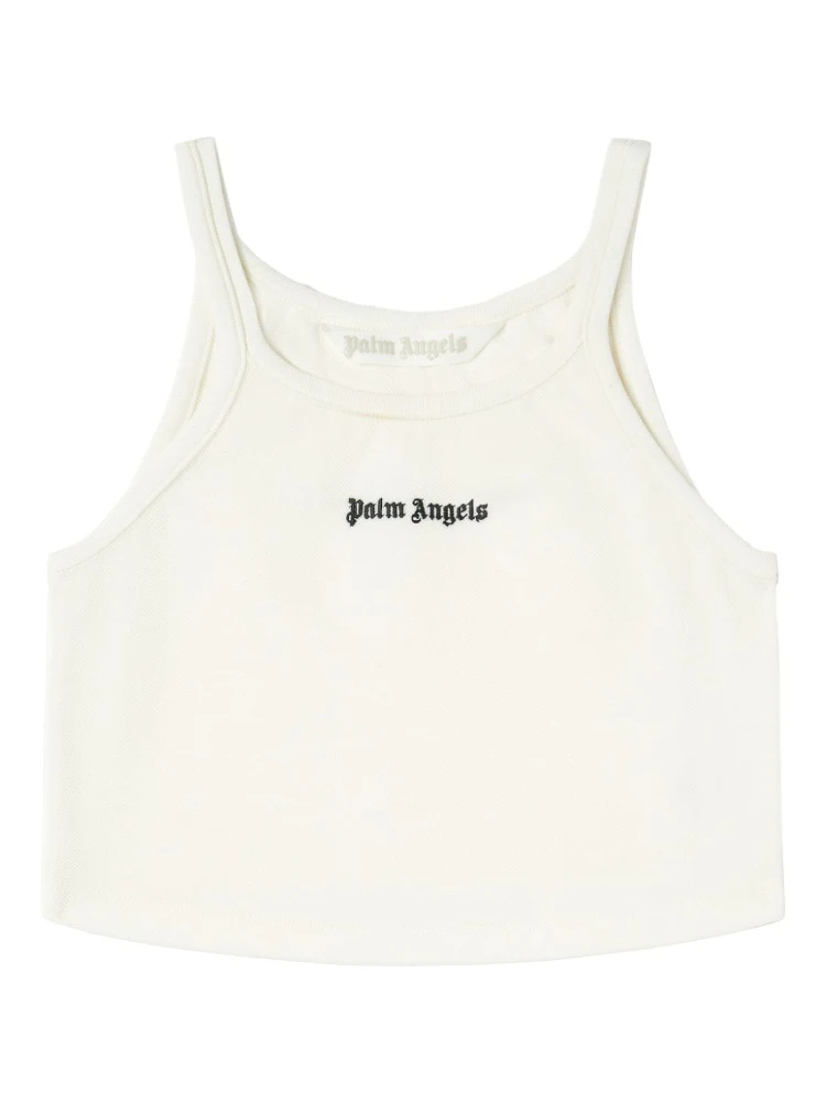 Palm Angels logo-print cotton tank top