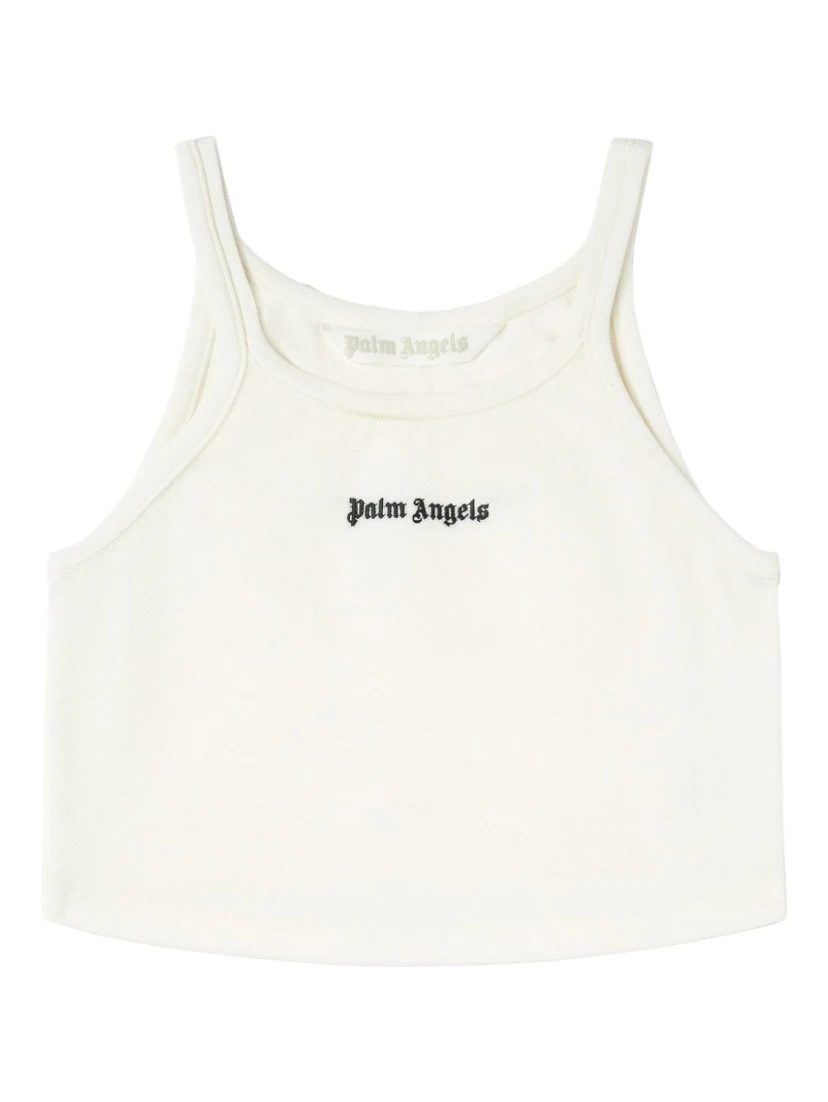 Palm Angels logo-print cotton tank top
