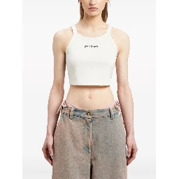 Palm Angels logo-print cotton tank top