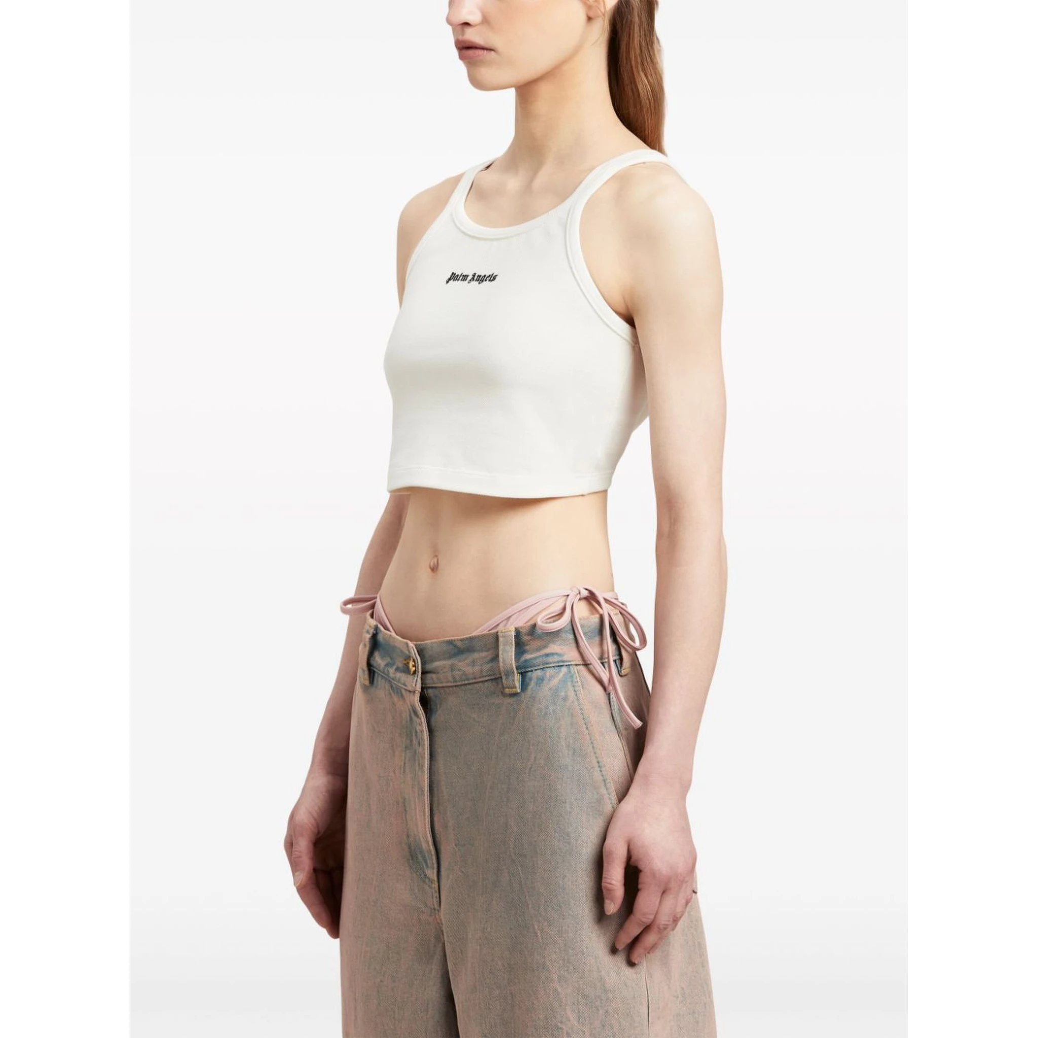 Palm Angels logo-print cotton tank top