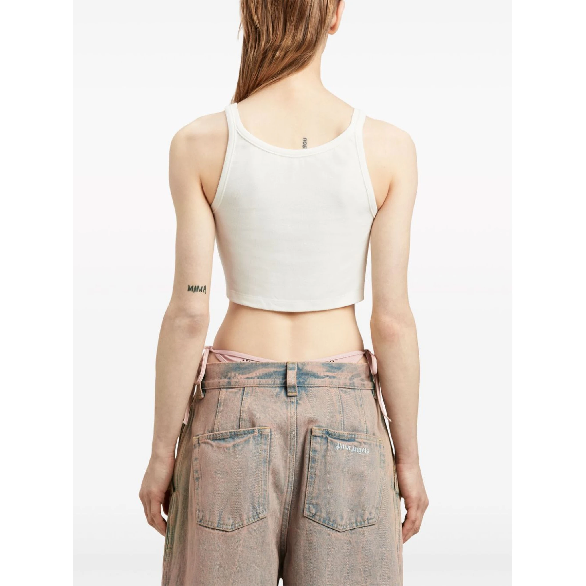 Palm Angels logo-print cotton tank top