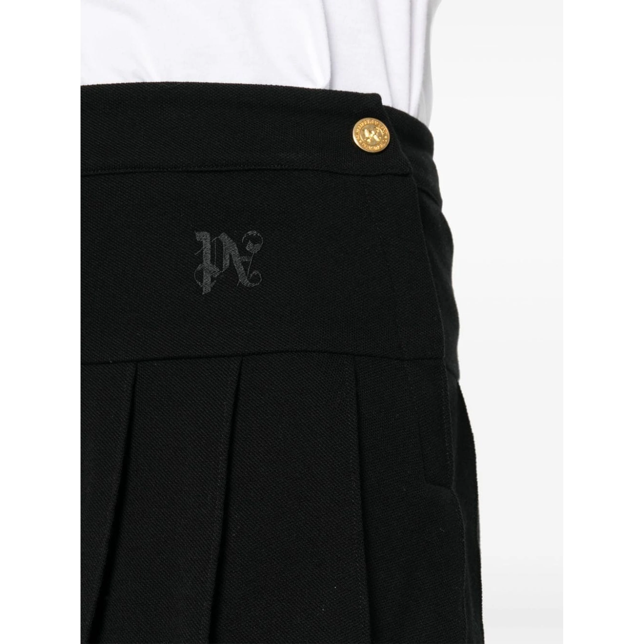 monogram-embroidered mini skirt