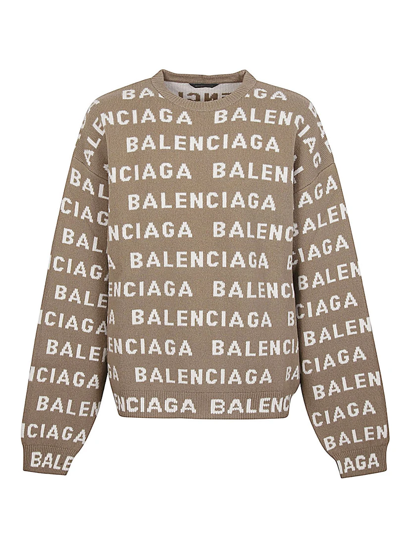 Sweater In Dark Beige/white