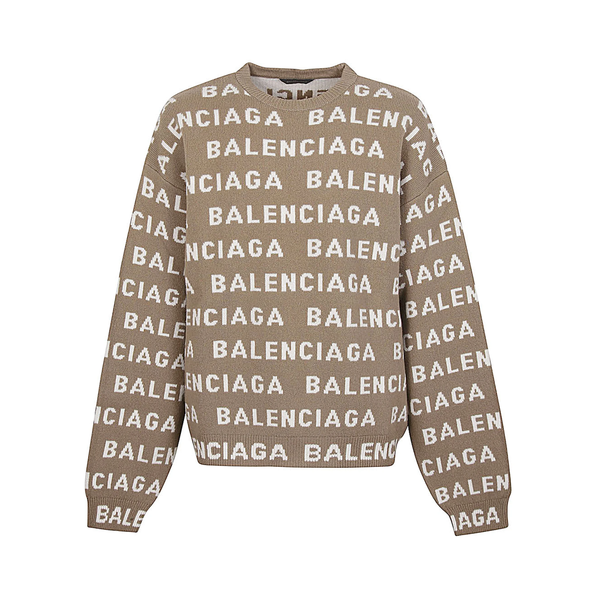 Sweater In Dark Beige/white