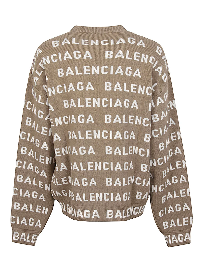 Sweater In Dark Beige/white