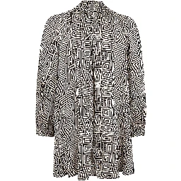 Printed Silk Shirt In Gray