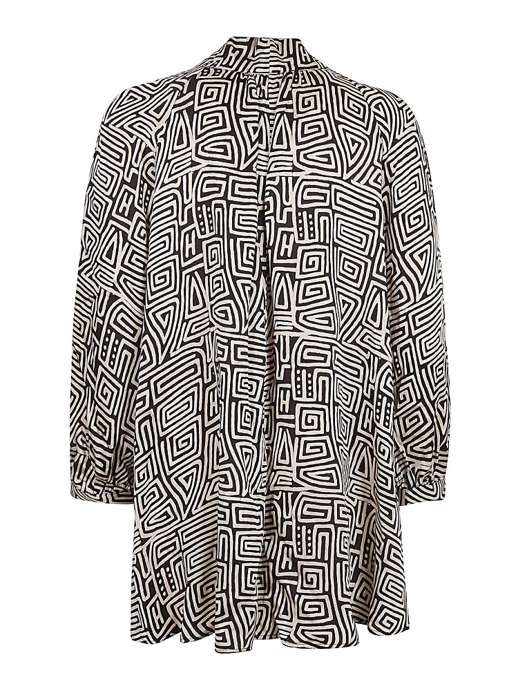 Printed Silk Shirt In Gray alternative