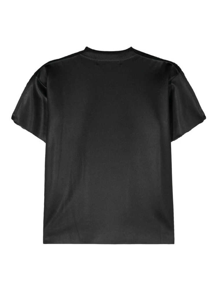 Open-knit Crewneck T-shirt In Black alternative