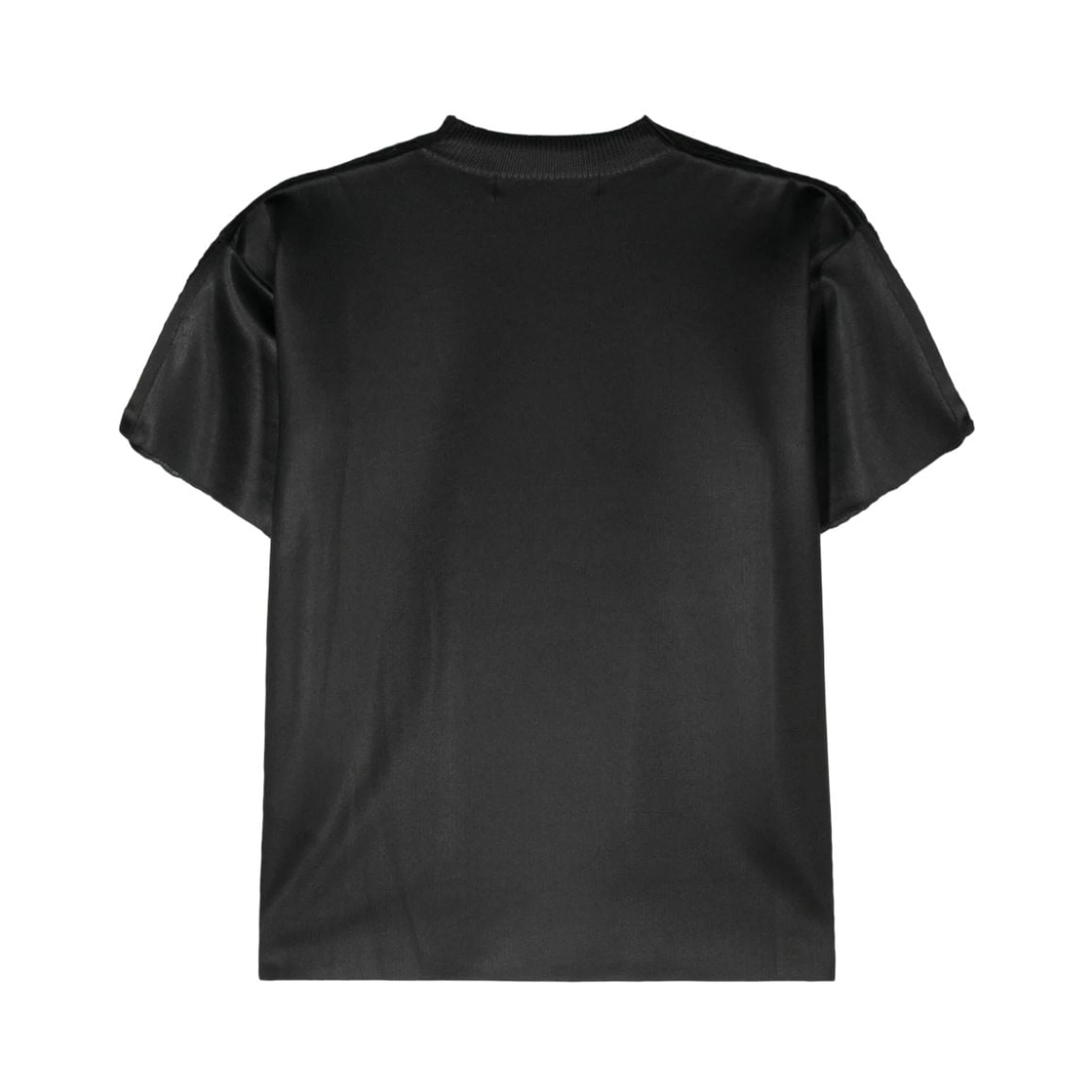 Open-knit Crewneck T-shirt In Black