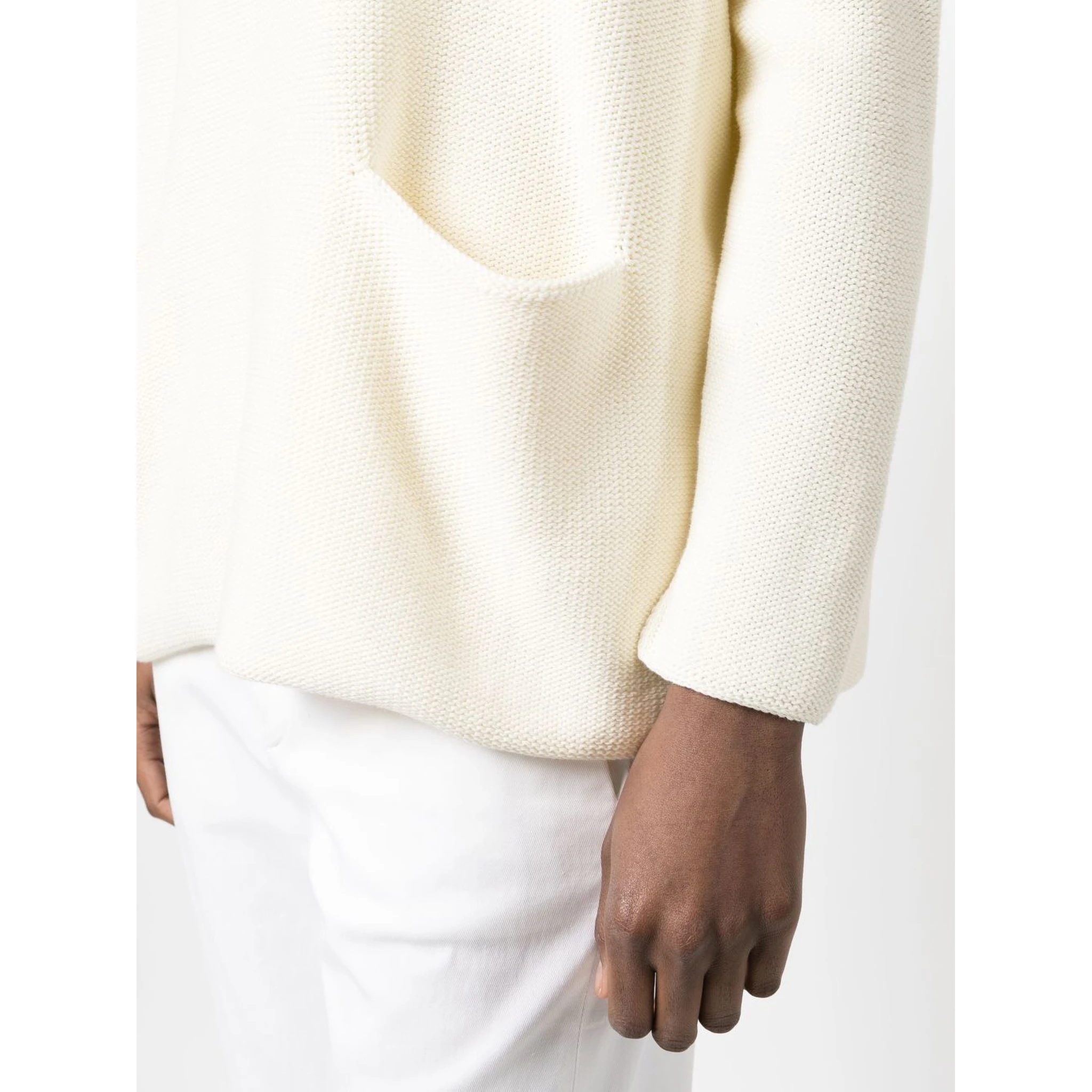 Cotton Boat Neck Sweater In White