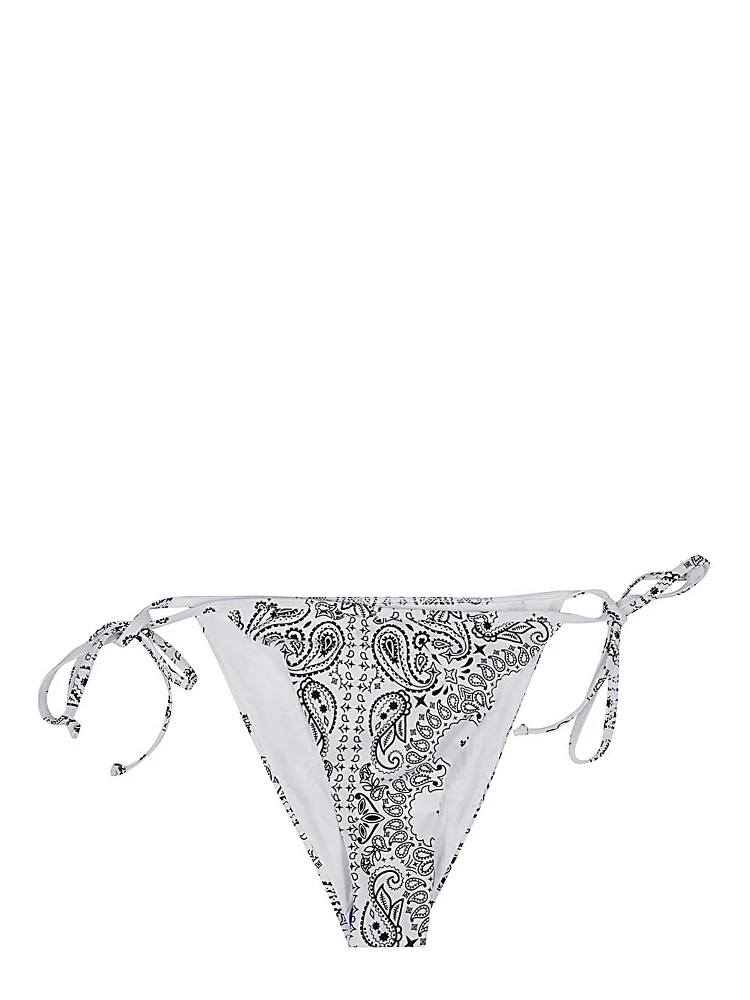 Bandana Print Bikini Bottoms In White
