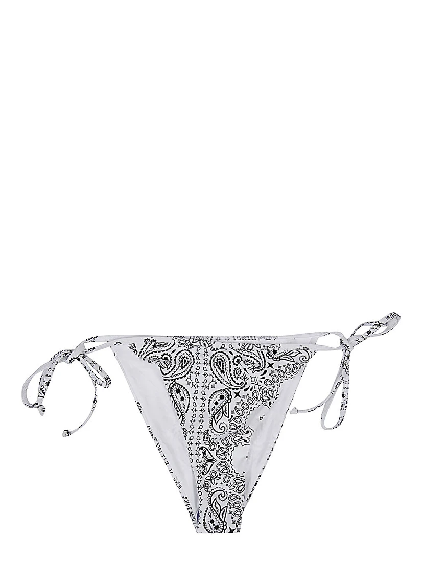 Bandana Print Bikini Bottoms In White