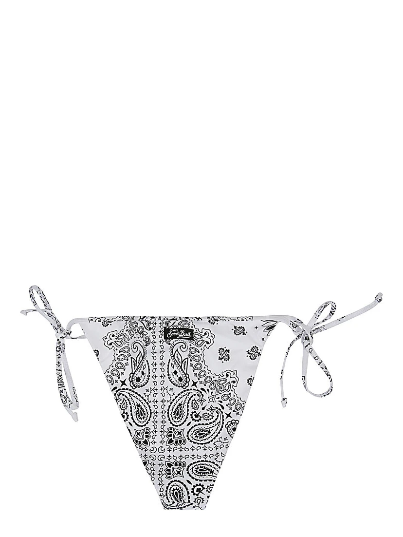 Bandana Print Bikini Bottoms In White