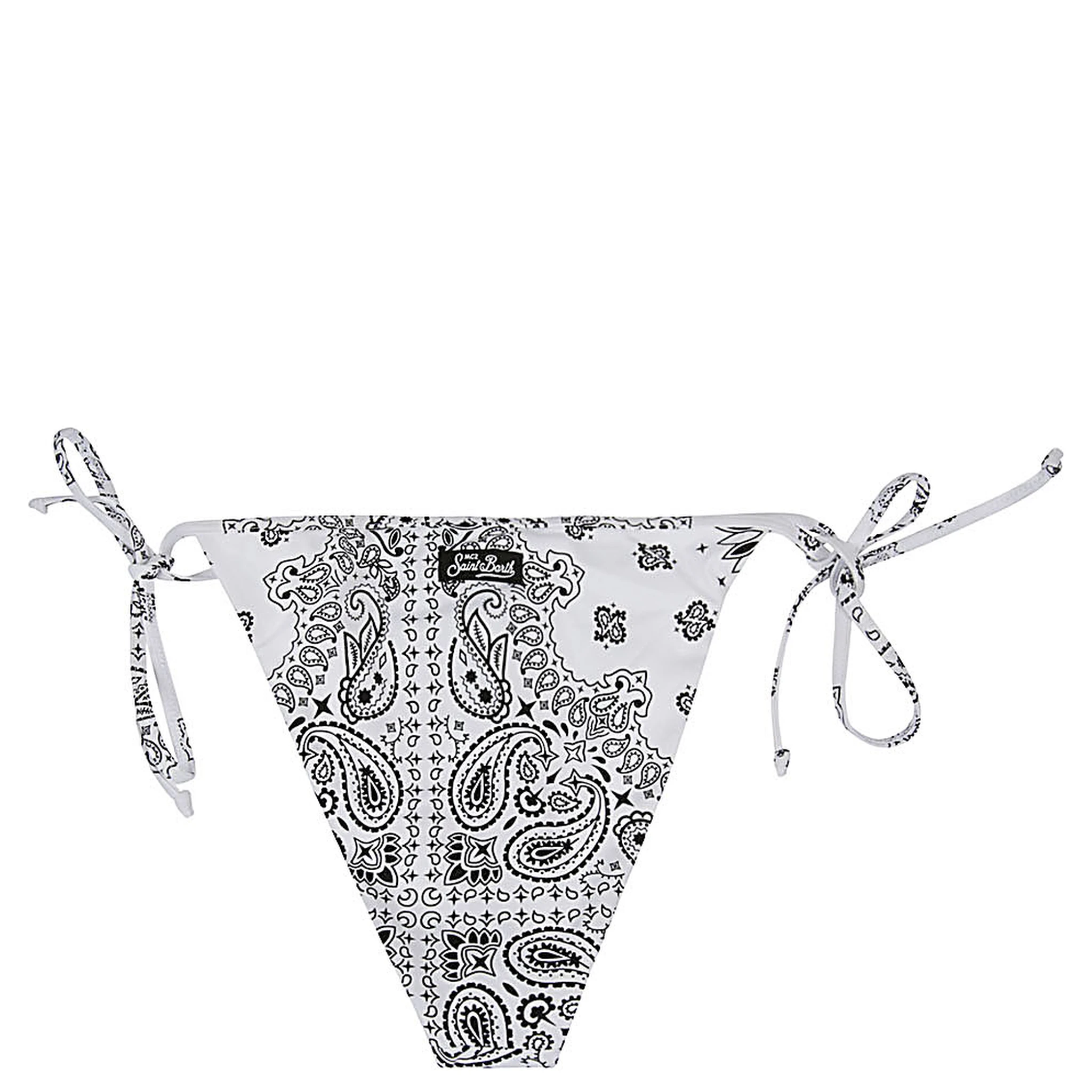 Bandana Print Bikini Bottoms In White