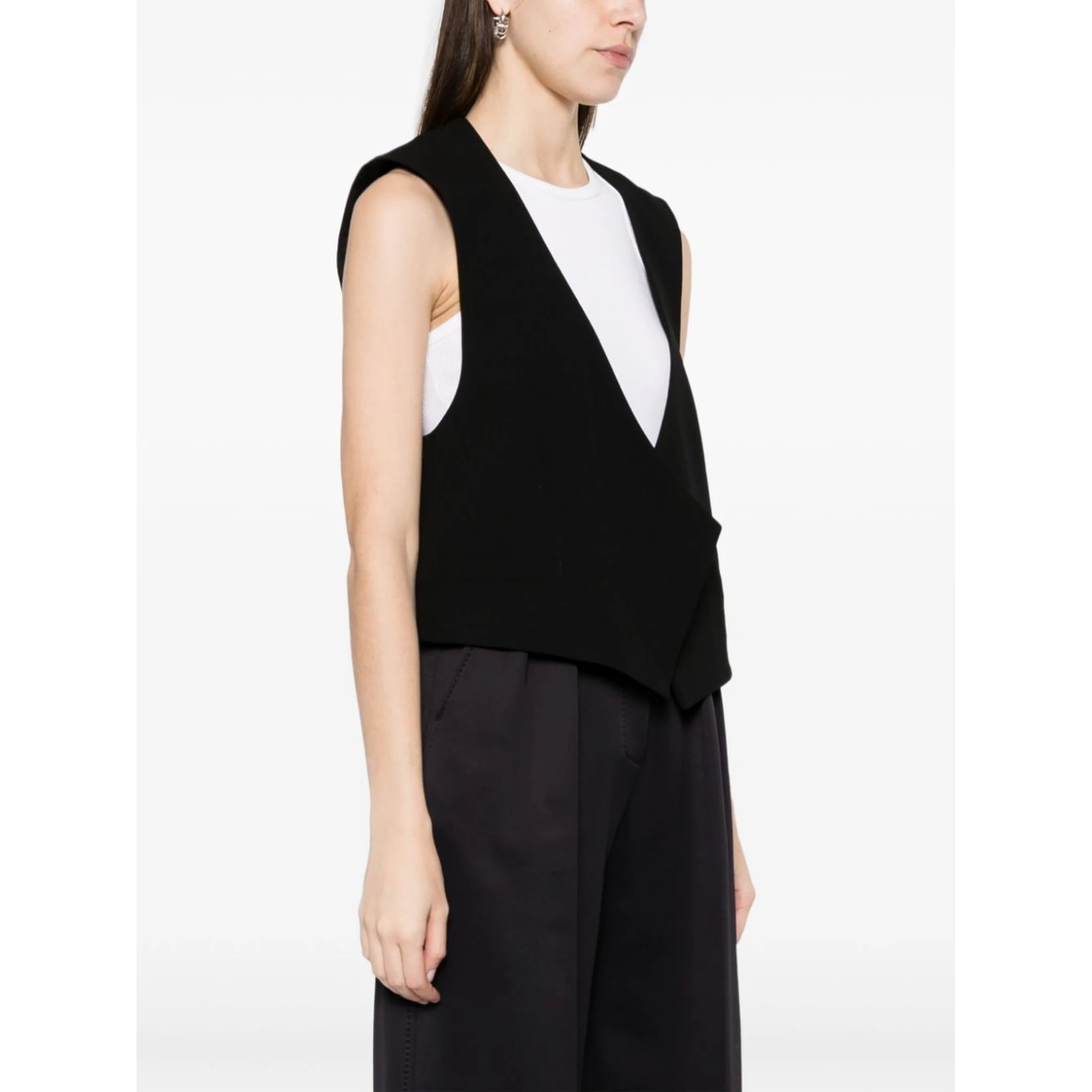 open-front wool waistcoat