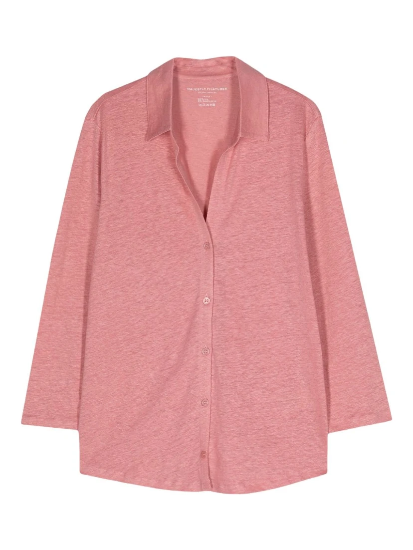 linen-blend jersey cardigan