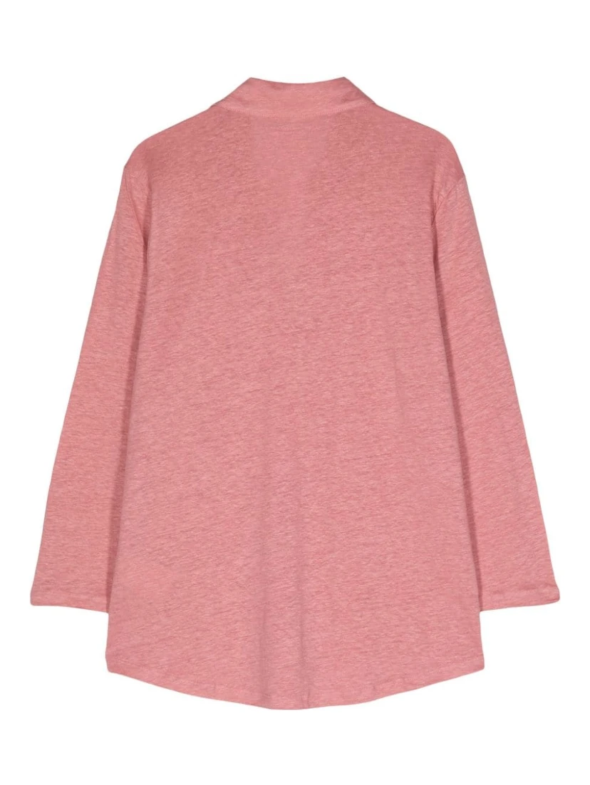 linen-blend jersey cardigan