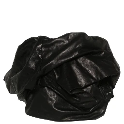 Strapless Ruched Leather Bustier Top In Black