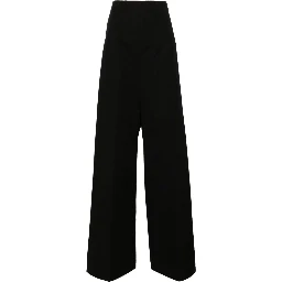 Linen And Cotton Blend Trousers In Black